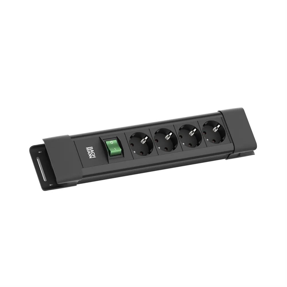 BACHMANN CONNECTUS 4xCEE7/3, 1xSchalter 2,0m CEE7/7 Schwarz