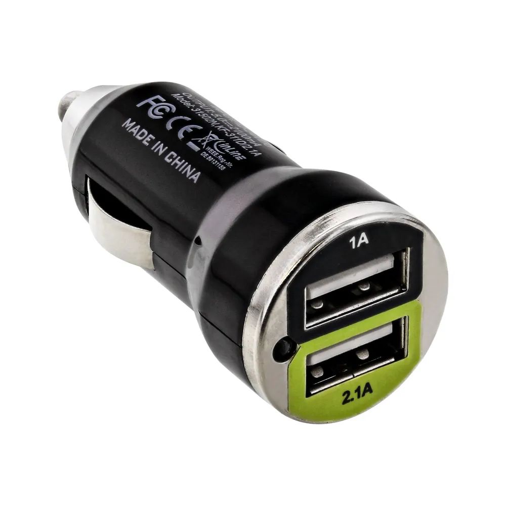 InLine USB KFZ Ladegerät Stromadapter - 12/24VDC zu 5V DC/2.1A - Mini