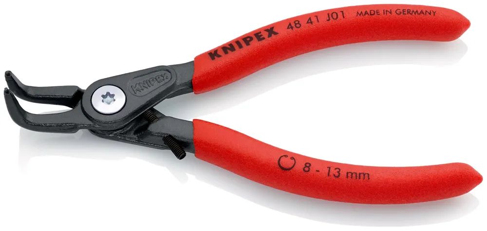 KNIPEX Präzisions-Sicherungsringzange für Innenringe in Bohrungen mit rutschhemmendem Kunststoff überzogen grau atramentiert 130 mm