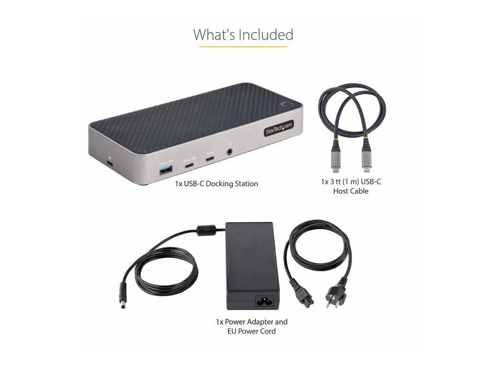 StarTech.com USB-C Triple Monitor Docking Station - HDMI/DP Triple 4k USB-C Dock - 5x USB Hub - GbE - 100W PD - Universal Multi Monitor Docking Station - Thunderbolt 3/4 Compatible (116E-USBC-DOCK)