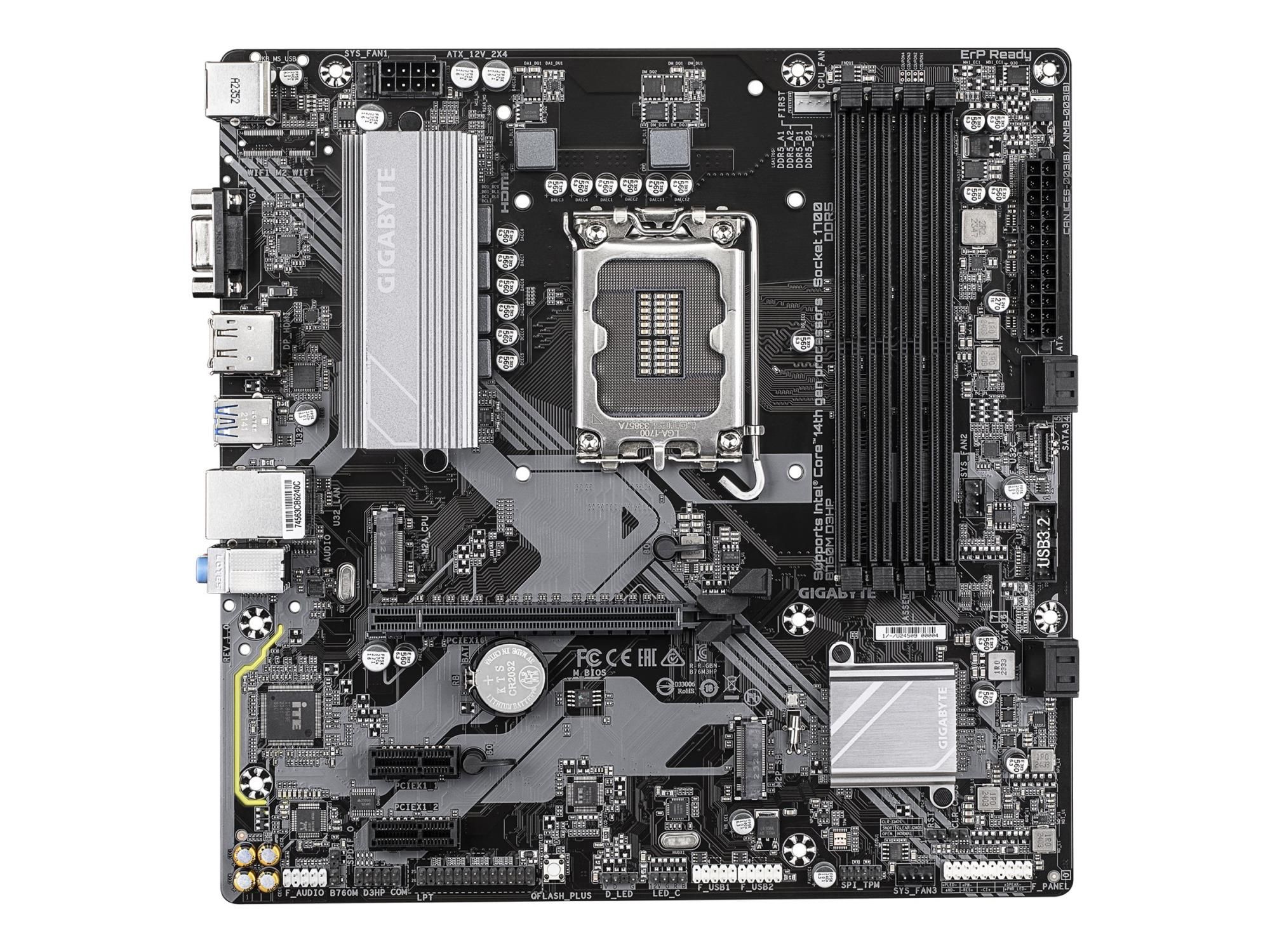 Gigabyte B760M D3HP - Motherboard - micro ATX - LGA1700-Sockel - B760 Chipsatz - USB-C 3.2 Gen 1, USB 3.2 Gen 1 - Gigabit LAN - Onboard-Grafik (CPU erforderlich)