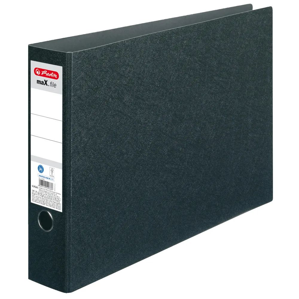 herlitz Ordner maX.file Hartpappe A3 quer 7,5 cm schwarz