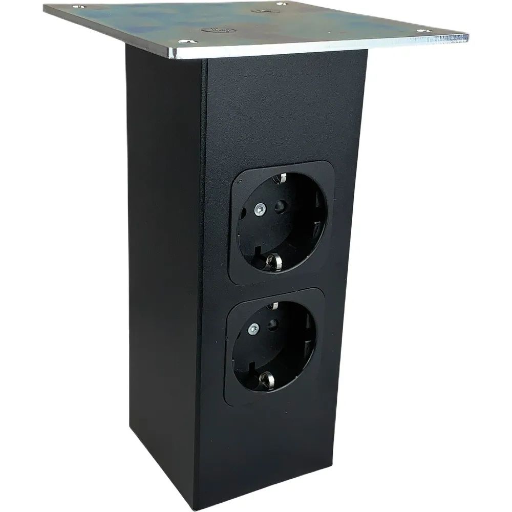 Fritz Strate GmbH & Co. KG Metallwaren Barkonsole Connect 70 x 70 x 170 mm gerade Steckdose schwarz