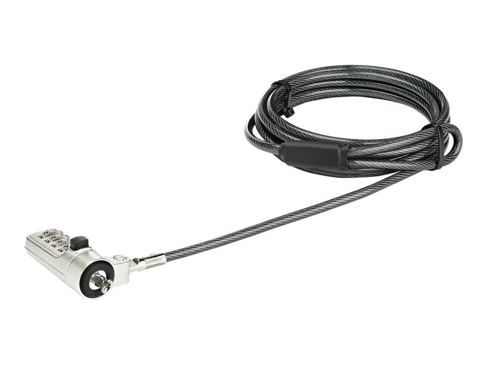 StarTech.com Laptop Sicherheitsschloss (4-stelliges, verstellbares Zahlenschloss, für Noble Security Wedge Sicherheitsbuchsen, 2 m Stahlkabel)
