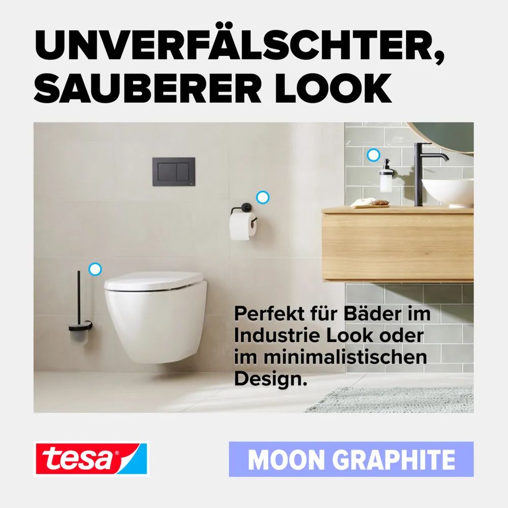tesa® MOON WC-Bürstengarnitur - Graphite