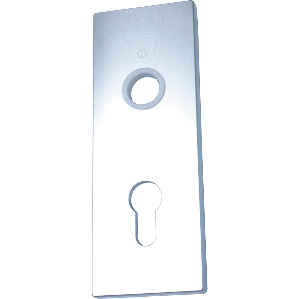 Hoppe Garagentorschloss-Kurzschild, 58 x 157 mm, PZ 60 mm, silber eloxiert