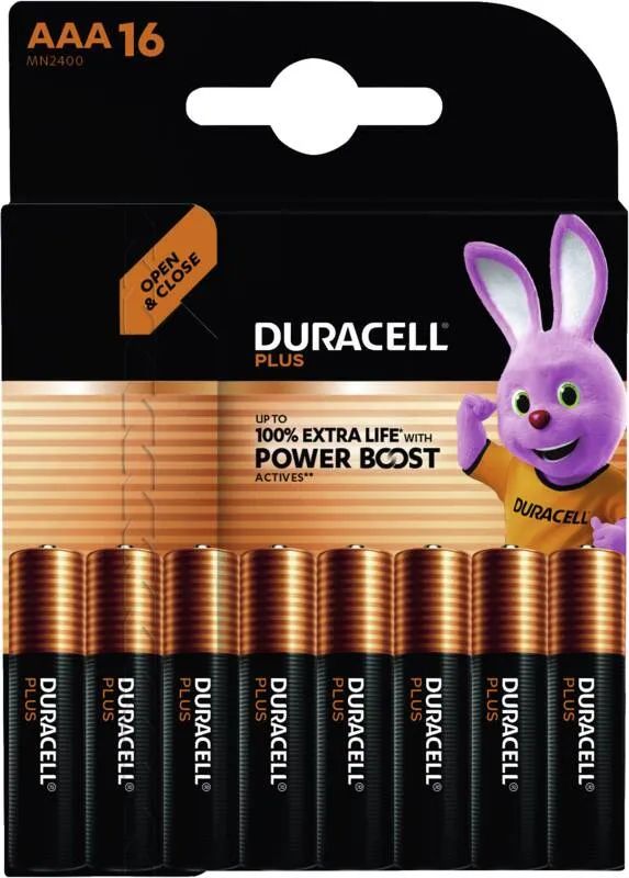 Duracell MICROZELLE 1,5V PLUS AAA / DURACE MN2400/LR03 BOO CP16 177031