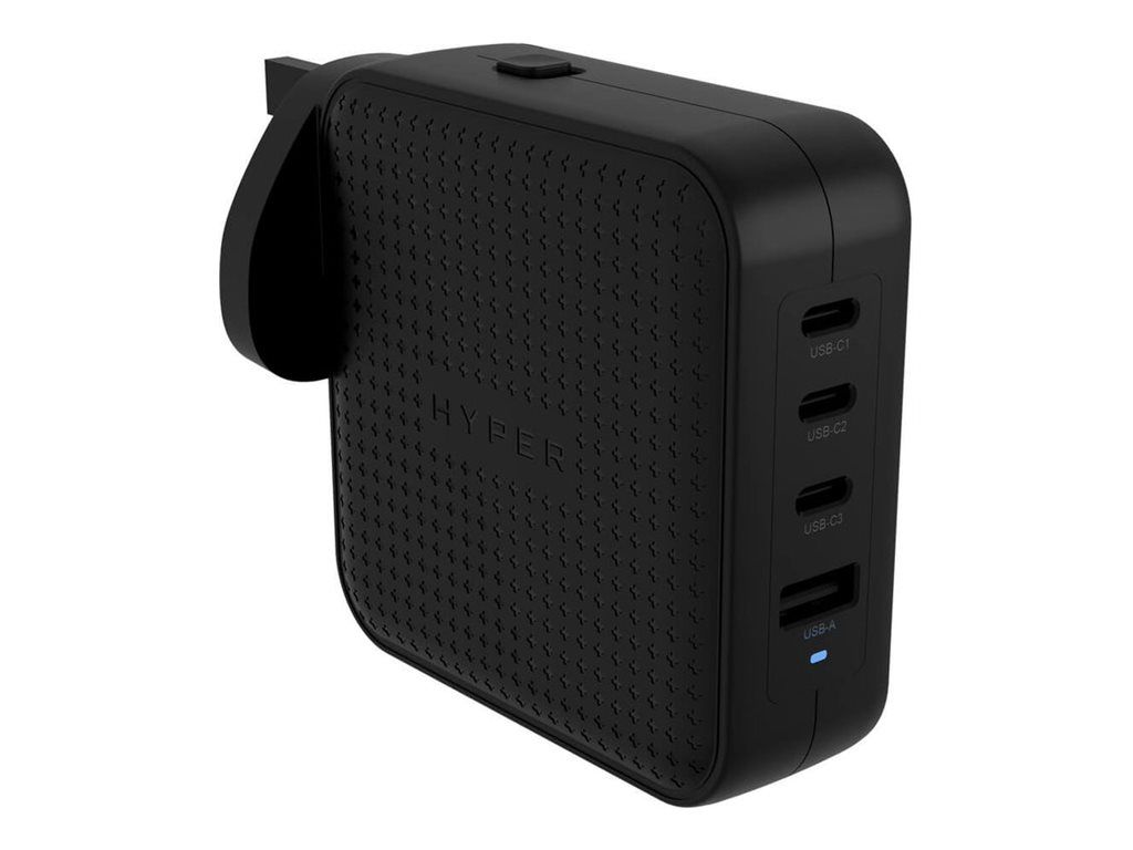 Hyper Targus HyperJuice - Netzteil - GaN - 100 Wh - QC 3.0, Power Delivery 3.0 + PPS - 4 Ausgabeanschlussstellen (USB, 3 x USB-C)
