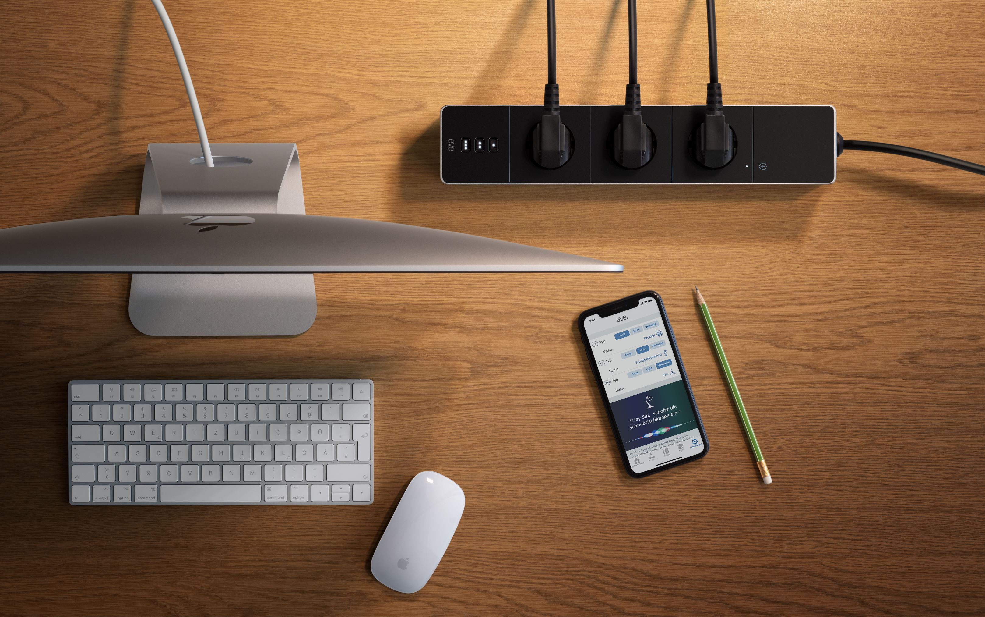 Elgato EVE Energy Strip - Steckdosenleiste - Wechselstrom 230 V - 3680 Watt - Wi-Fi - Eingabe, Eingang Typ F - Ausgangsanschlüsse: 3 (3 x Strom Typ F)