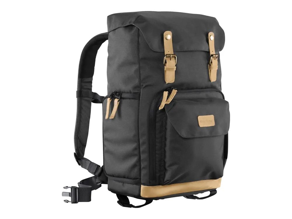 mantona Luis - Rucksack für Kamera - Nylon, Leder