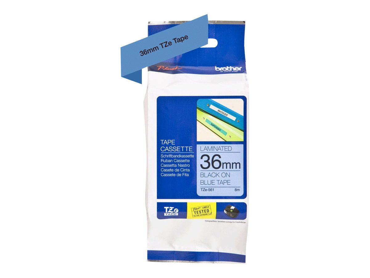 Brother TZe-561 - Schwarz auf Blau - Rolle (3,6 cm x 8 m)