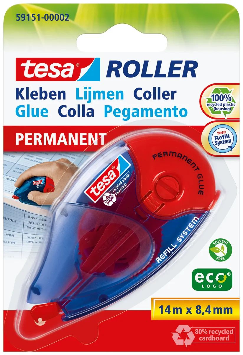 Tesa Permanent Glue Rollers 8,4 mm - 8,4 mm - 14 m