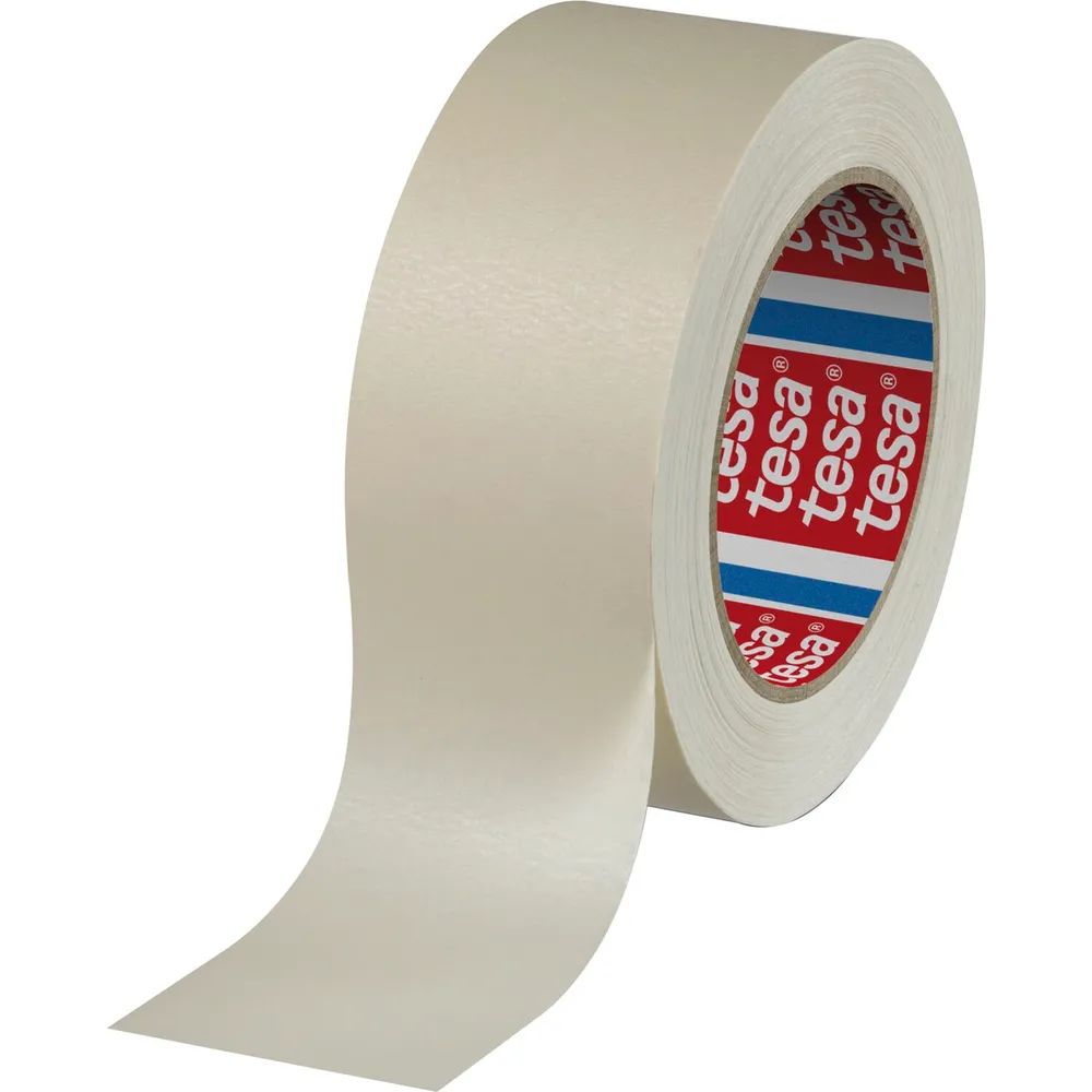 TESA Flachkreppklebeband 4316 beige, 50 mm x 50 Meter, bis 100 °C