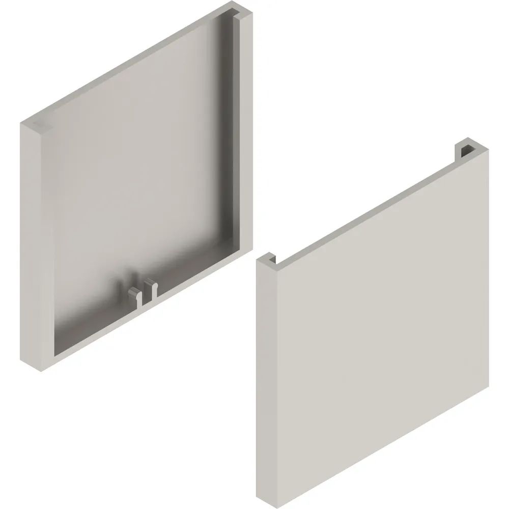 SOLIDO 100 Abdeckkappen-Set Glas Punktbefestigung eckig Edelstahl-Effekt