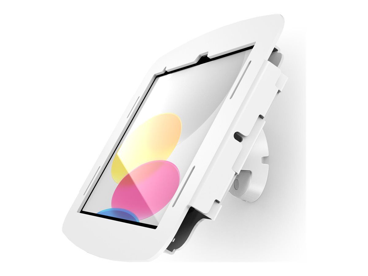 Compulocks iPad 10th-11th (A16) Gen Space Enclosure Bow Tilting Wall Mount White - Befestigungskit (Gehäuse, Kippbare Wandhalterung)