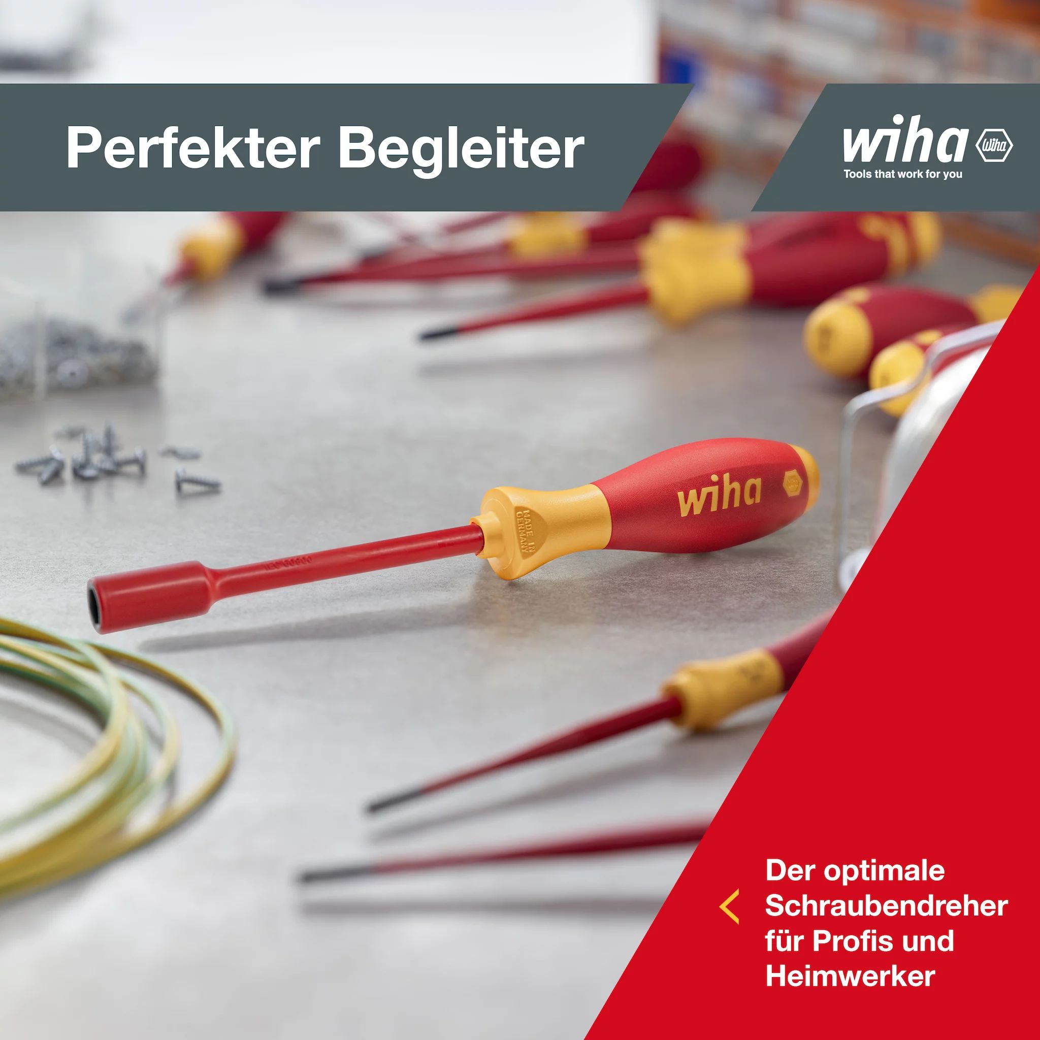 Wiha Schraubendreher Set SoftFinish® electric Sechskant-Steckschlüssel, 5-tlg.