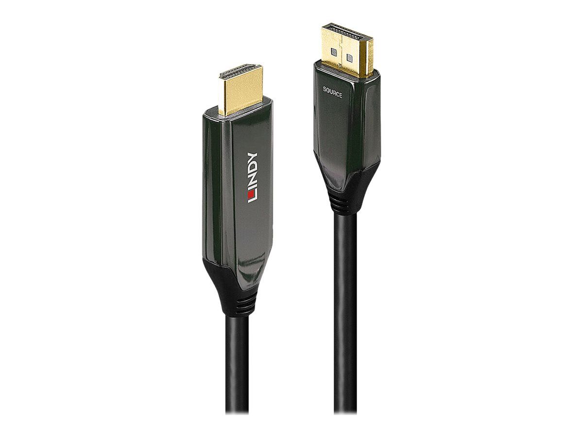 Lindy Adapterkabel - DisplayPort männlich zu HDMI männlich - 3 m - abgeschirmt - Schwarz - unterstützt 8K 60 Hz (7680 x 4320)