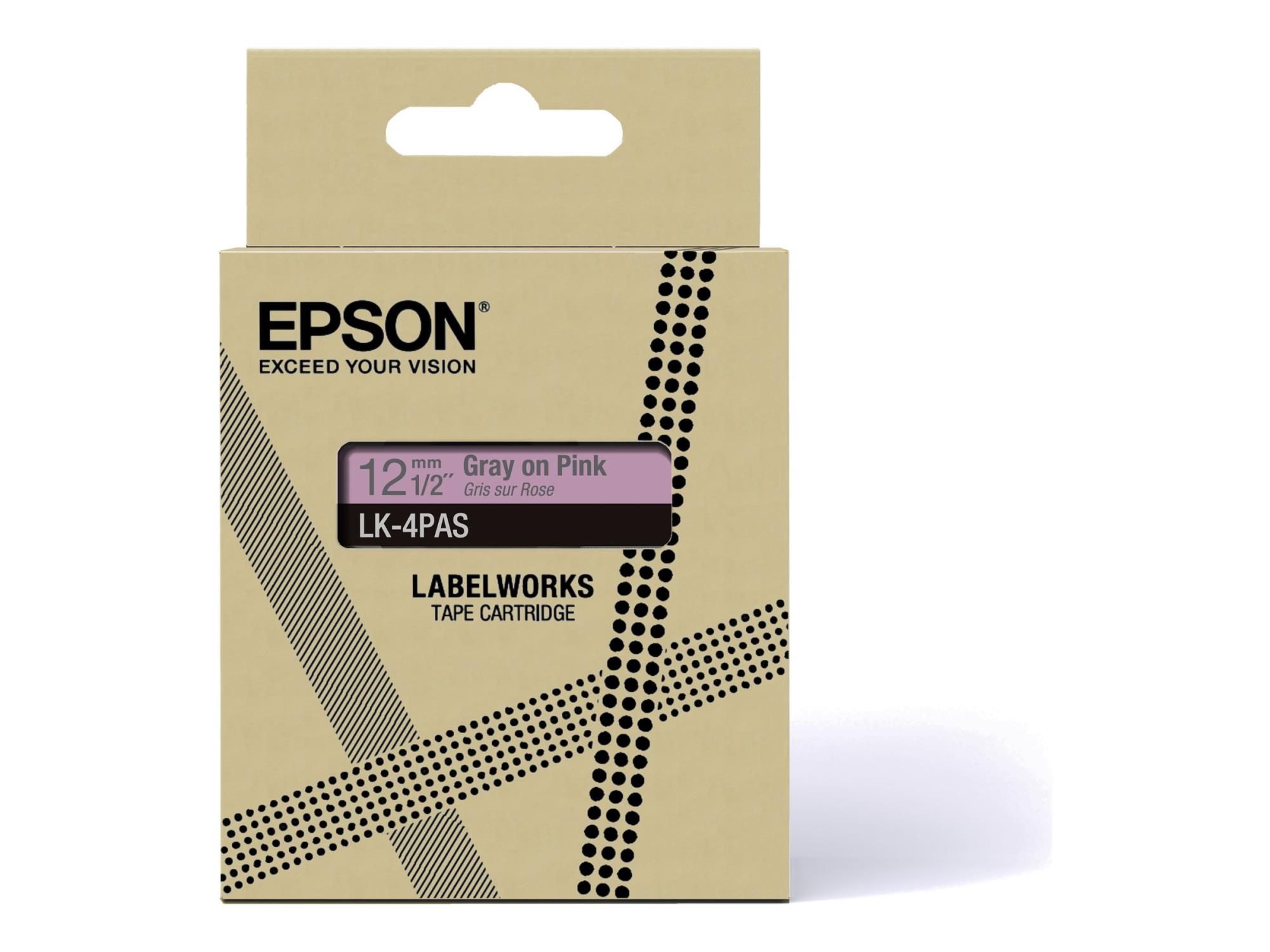 Epson Soft Pink/Gray 12mm LK-4PAS