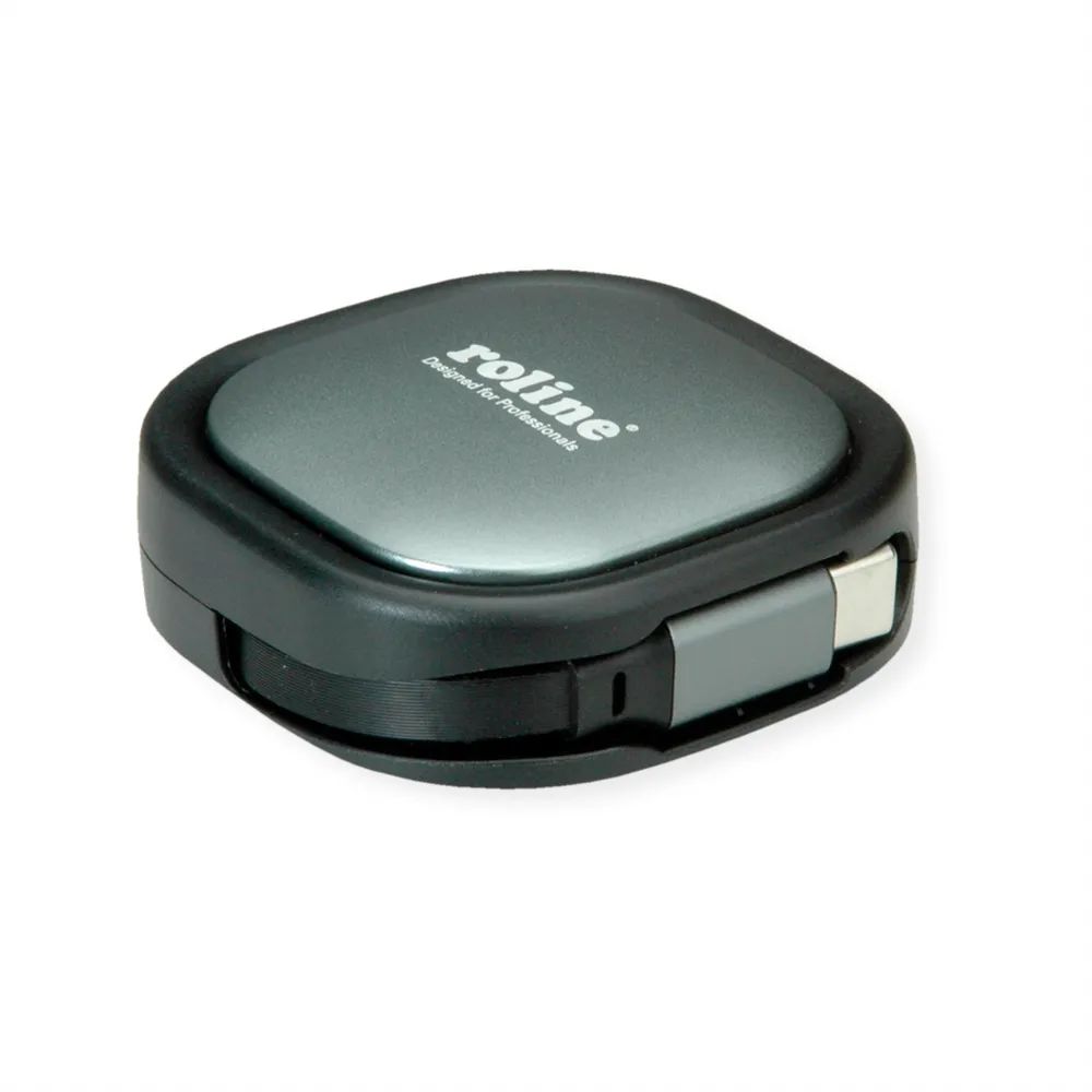 ROLINE USB 2.0 Aufrollbares Kabel, C-C ST/ST, schwarz, 1,2 m