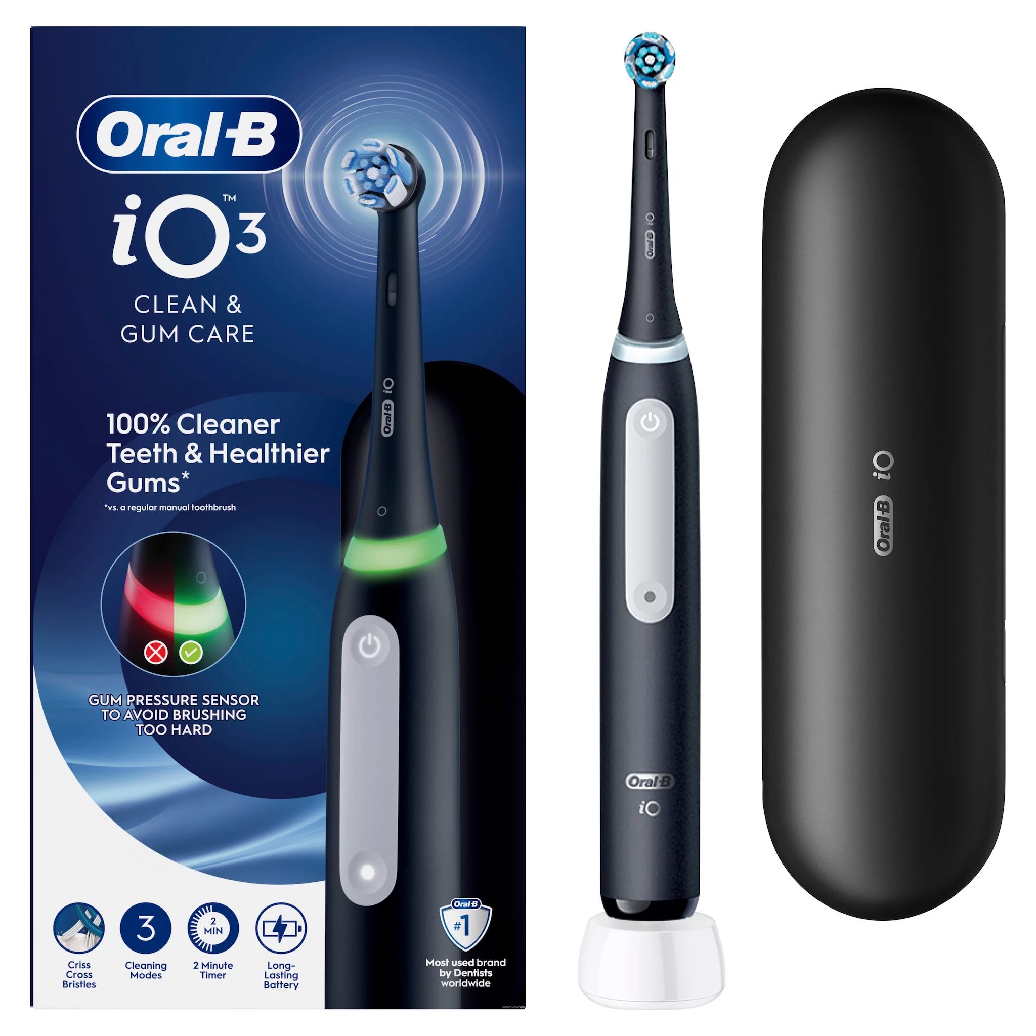 Oral-B iO Series 3 Matt Black mit Reiseetui