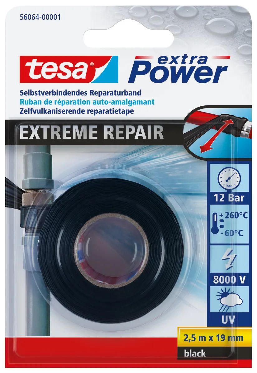 Tesa 56064-00001 - Schwarz - Reparatur - -60 °C - 260 °C - 2,5 m - 19 mm