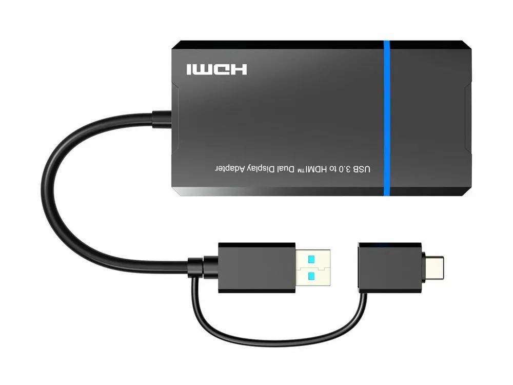 MicroConnect USB-C or USB A 2in1 to HDMI 2x splitter with one click - Digital/Daten - Digital/Display/Video