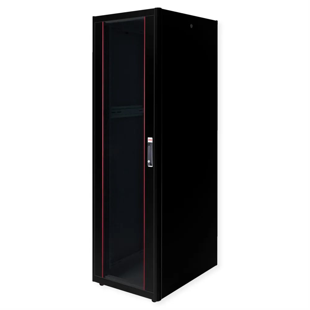 ROLINE Basic - Schrank Netzwerkschrank - glass door, 600x800 WxD - RAL 9005, Jet Black - 42HE - 48.3 cm (19")