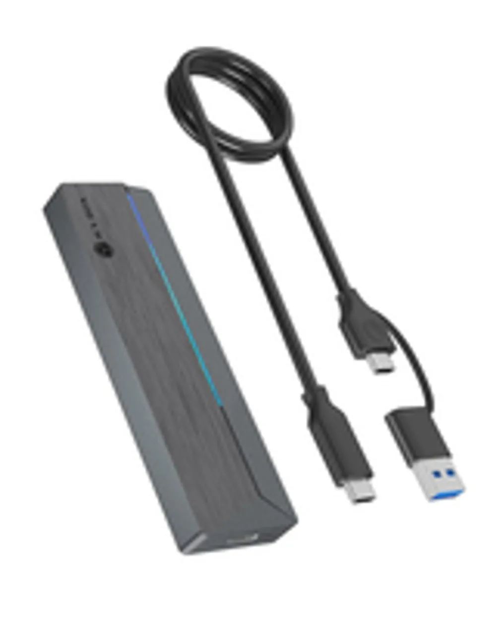 ICY BOX Gehäuse extern M.2 NVMe SSD RGB 10Gbps USB3.2 Gen2 Type-C Host - Gehäuse - USB 3.0