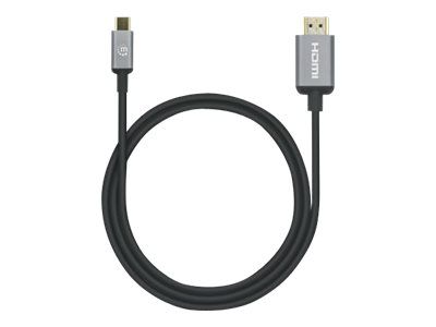 Manhattan USB-C to HDMI Cable, 4K@60Hz, 1m, Black, Male to Male, Three Year Warranty, Polybag - Adapterkabel - 24 pin USB-C männlich zu HDMI männlich - 1 m - Doppelisolierung - Schwarz - unterstützt 4K 60 Hz (3840 x 2160)