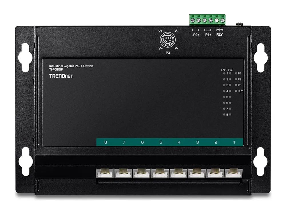 TRENDnet TI-PG80F - Industrial - Switch - unmanaged - 8 x 10/100/1000 (PoE+)