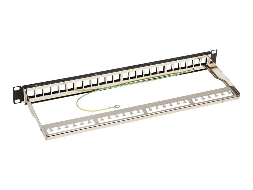 Tripp Eaton Tripp Lite Series 24-Port 1U Rack-Mount Shielded Blank Keystone/Multimedia Patch Panel, RJ45 Ethernet, USB, HDMI, Cat5e/6 - Patch Panel - Schwarz - 1U - 48.3 cm (19")