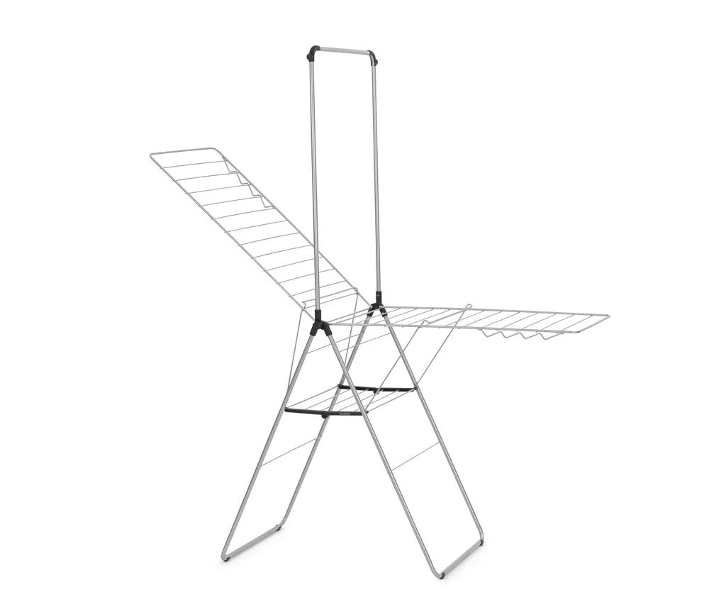 Brabantia HangOn-Wäscheständer, 25 Meter mit Stang - Metallic Grey