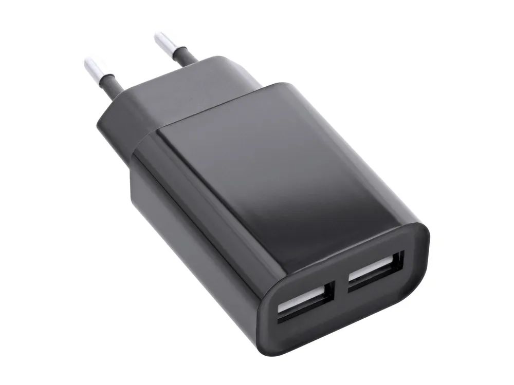 InLine USB Ladegerät DUO - Netzteil 2-fach - 100-240V zu 5V/2.1A - schwarz
