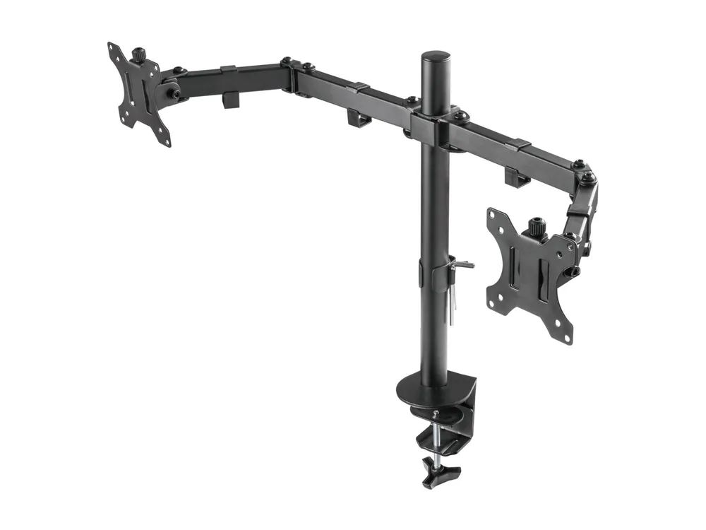 Deltaco GAMING GAM-040 - Befestigungskit - für 2 Monitore - Stahl - Schwarz - Bildschirmgröße: 33-81.3 cm (13"-32")