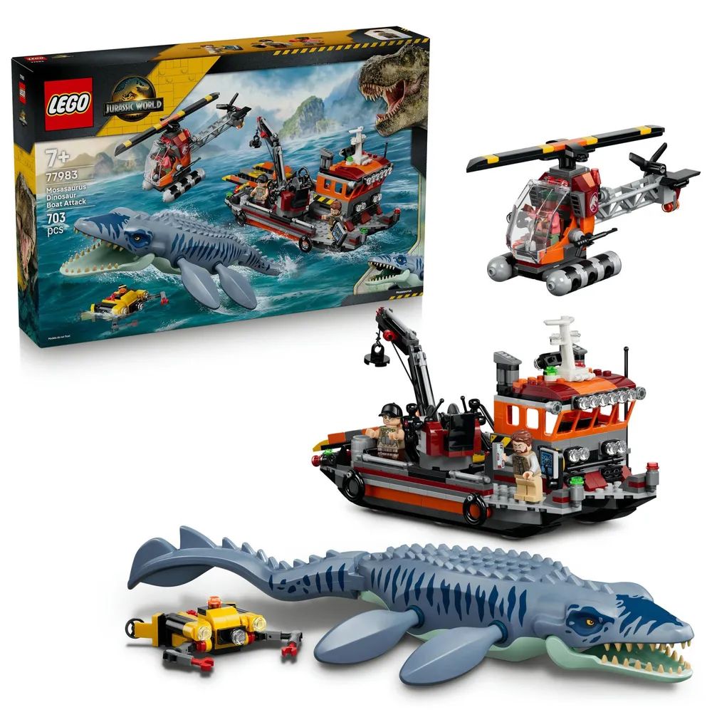 LEGO 77983 Jurassic World Mosasaurier-Angriff auf das Boot