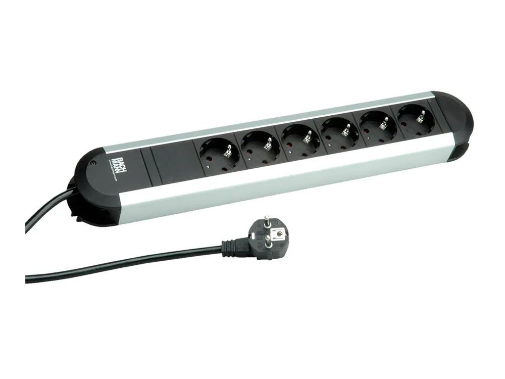 Bachmann PRIMO - Steckdosenleiste - Wechselstrom 250 V - 3680 Watt - Eingabe, Eingang power CEE 7/3 - Ausgangsanschlüsse: 6 (power CEE 7/3)
