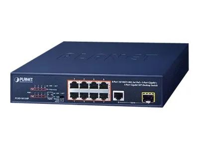 Planet FGSD-1011HP - Switch - unmanaged - 8 x 10/100 (PoE+)