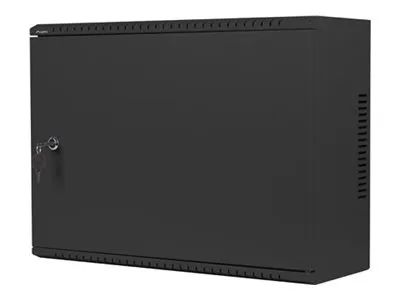 Lanberg WAF1 Series - Schrank Netzwerkschrank - 540 x 200, flaches Profil, montiert - geeignet für Wandmontage - Schwarz, RAL 9004 - 4U - 48.3 cm (19")