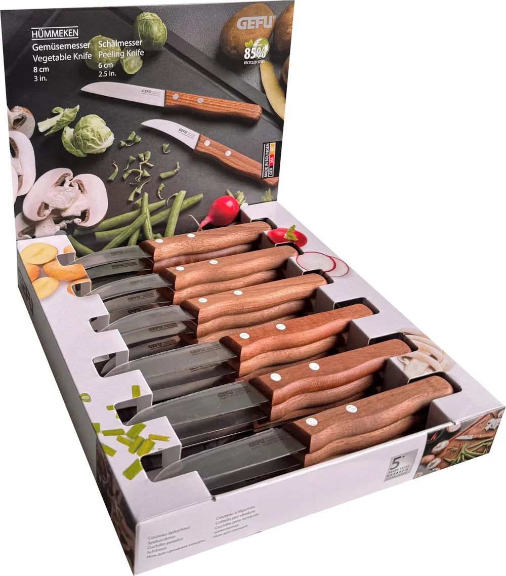 GEFU Display Gemüse- und Schälmesser HÜMMEKEN, 2 x 9 Stück