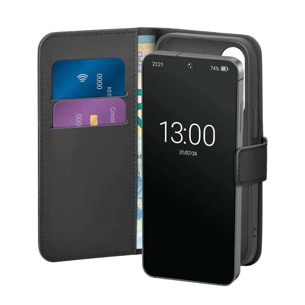 PURO WALLET STAND Bookcase für Galaxy S25, schwarz