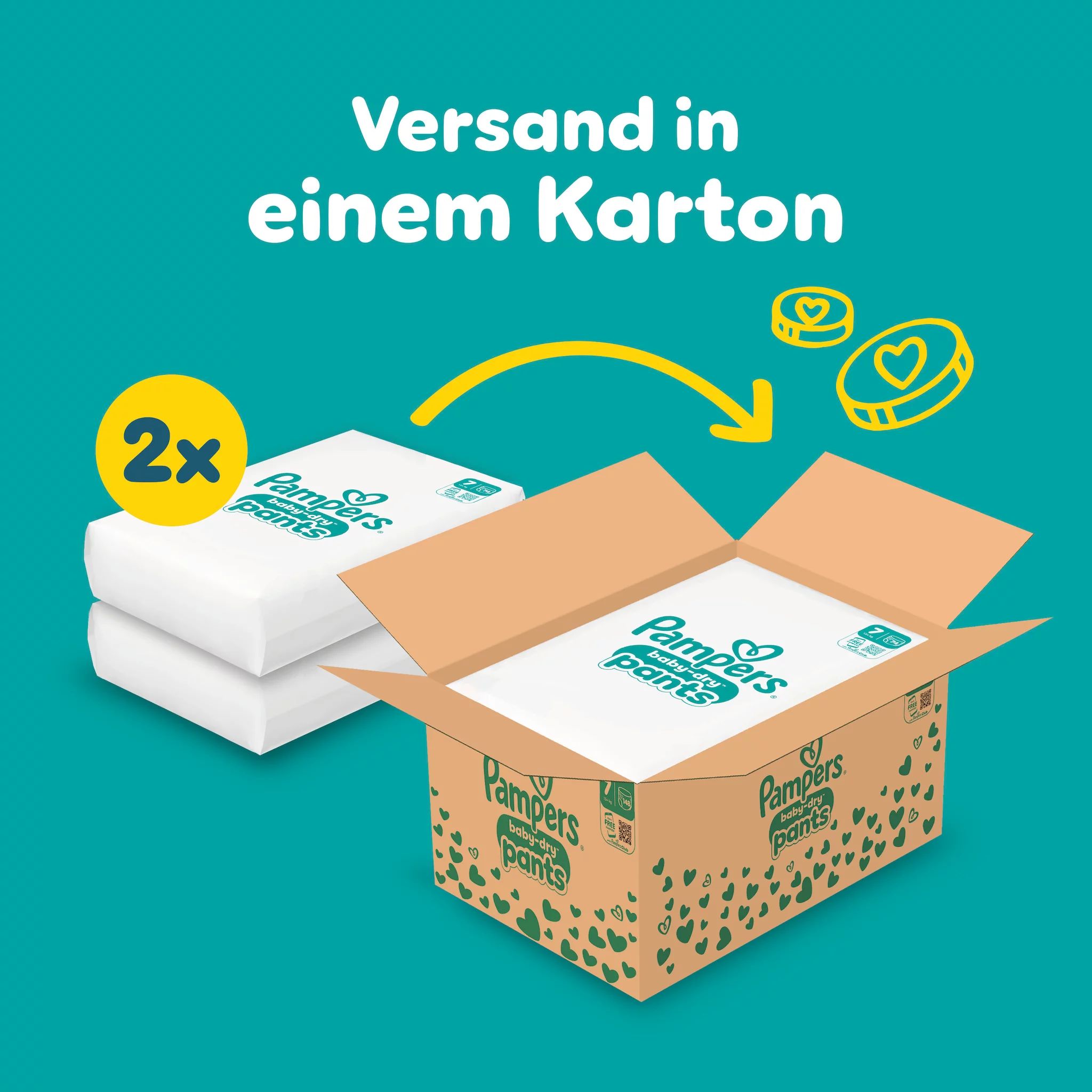 Pampers Baby Dry Pants Gr.7 Extra Large 15+kg Vorratsbox, 148 Stk.