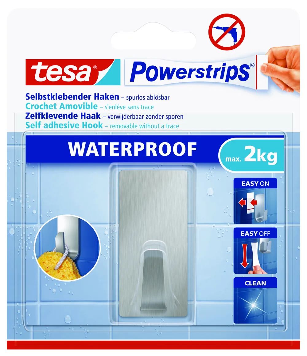 Tesa 59779-00000 - Drinnen - Handtuchhaken - Edelstahl - Edelstahl - Klebestreifen - 2 kg