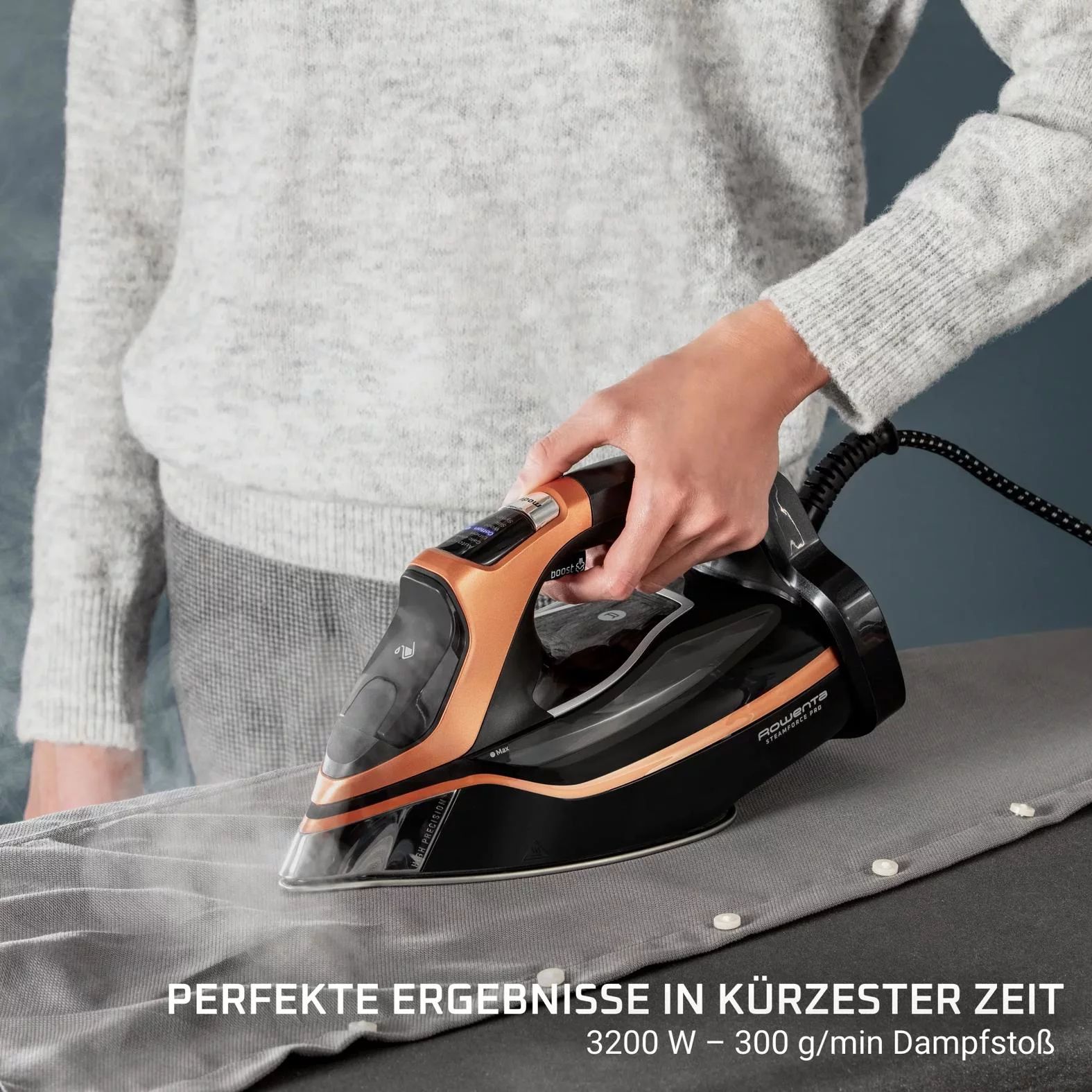 Rowenta DW9510 Dampfbügeleisen Steamforce Pro - Schwarz/Kupfer