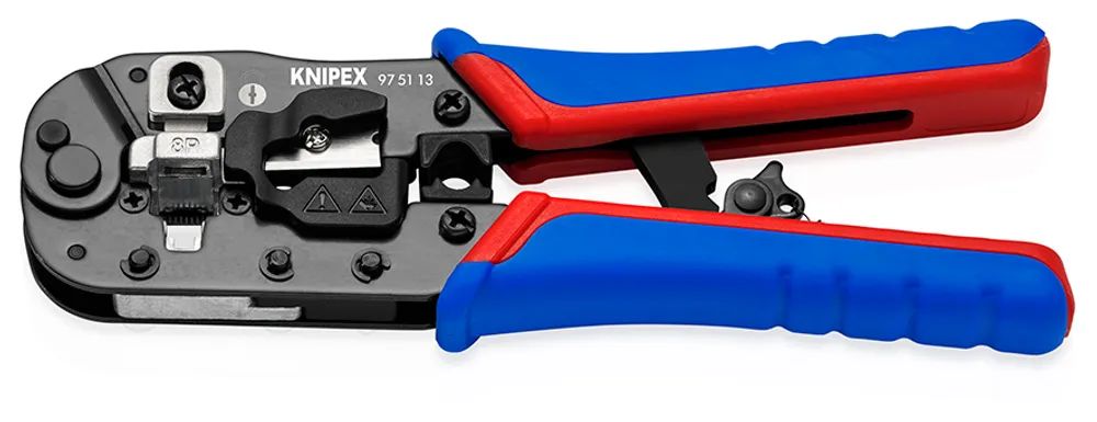KNIPEX Crimpzange für RJ45-Westernstecker mit Mehrkomponenten-Hüllen brüniert 190 mm