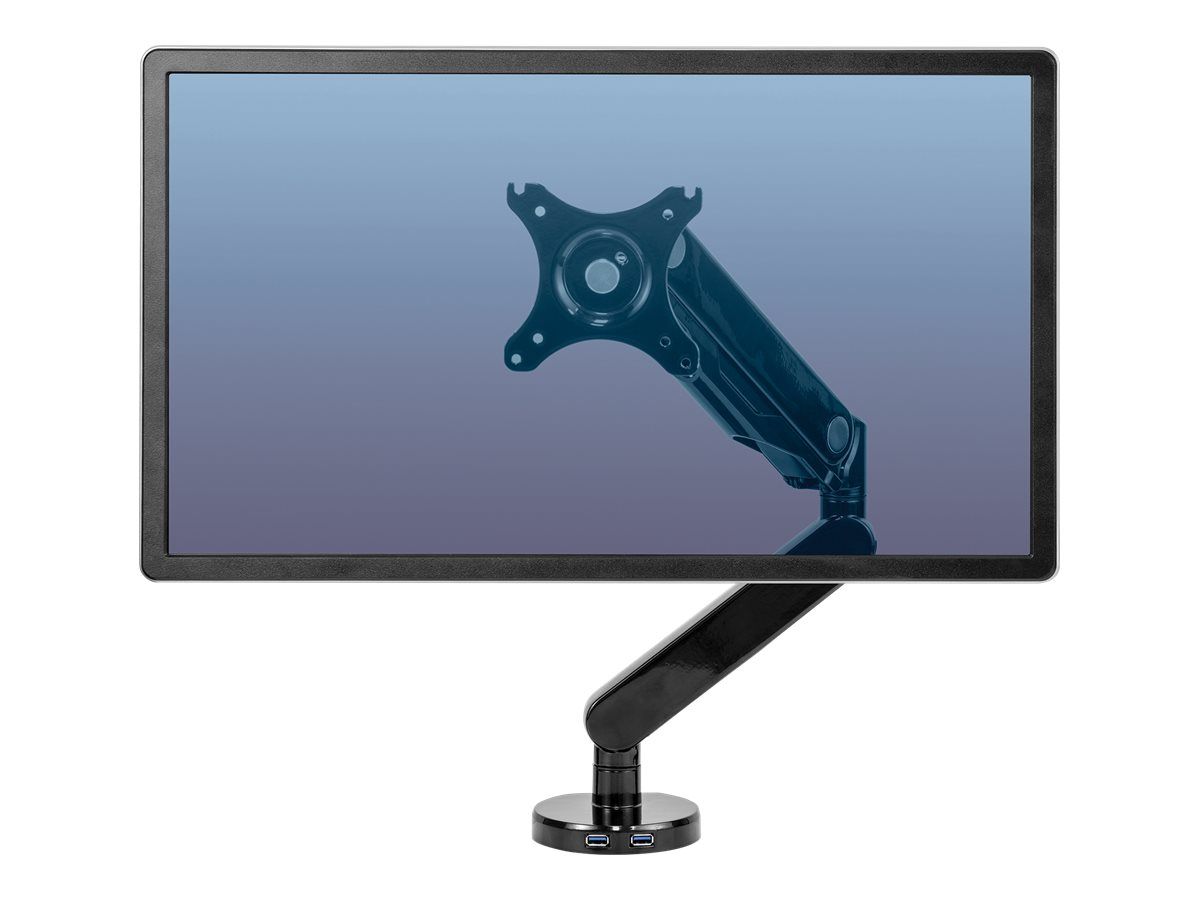 Fellowes Platinum Monitor Arm - Befestigungskit - einstellbarer Arm - für Monitor - Aluminium, Stahl, Kunststoff - Schwarz - Bildschirmgröße: bis zu 81,3 cm (bis zu 32 Zoll)