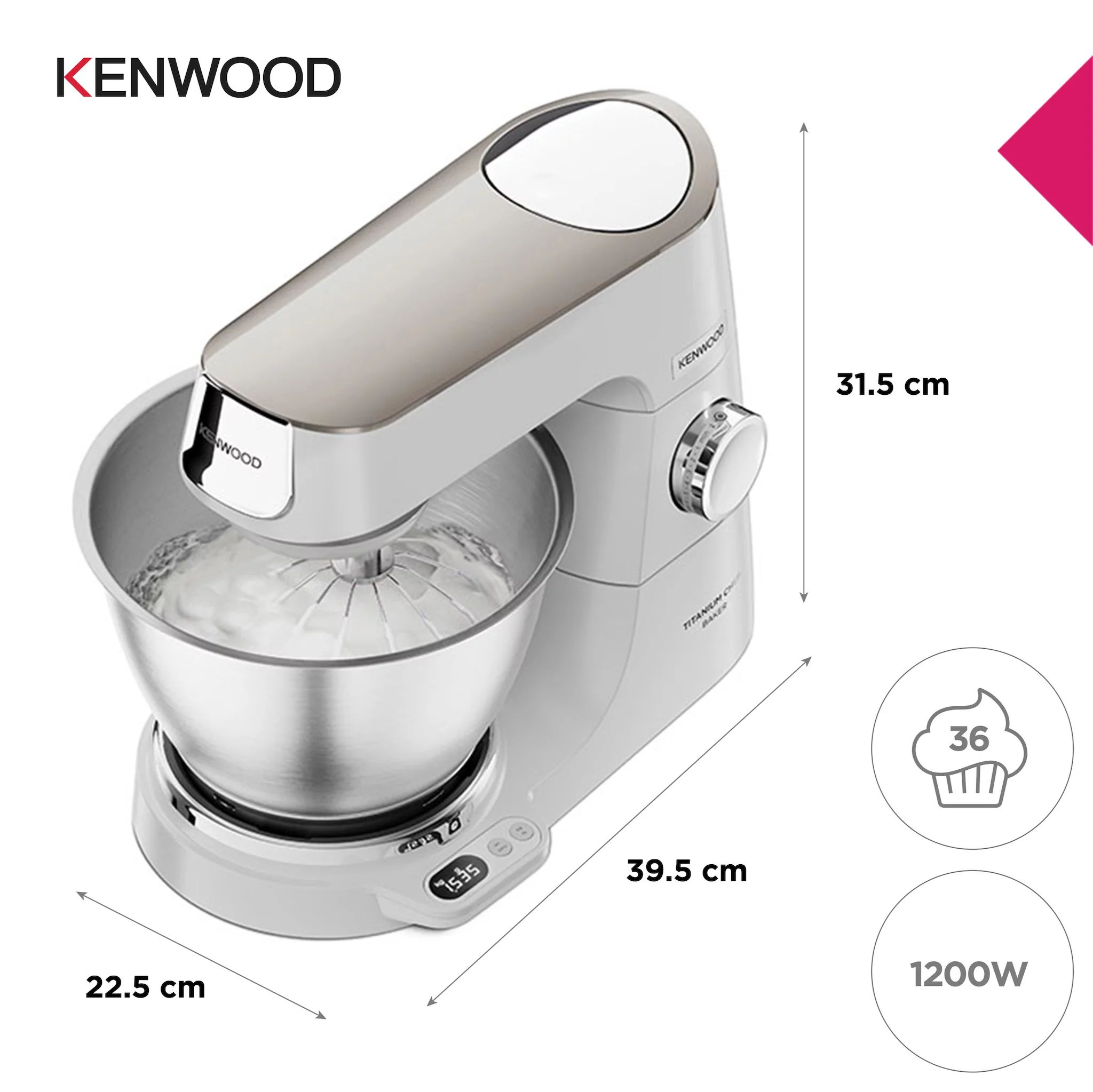 Kenwood Küchenmaschine Titanium Chef Baker KVC65.001.WH Open-Box