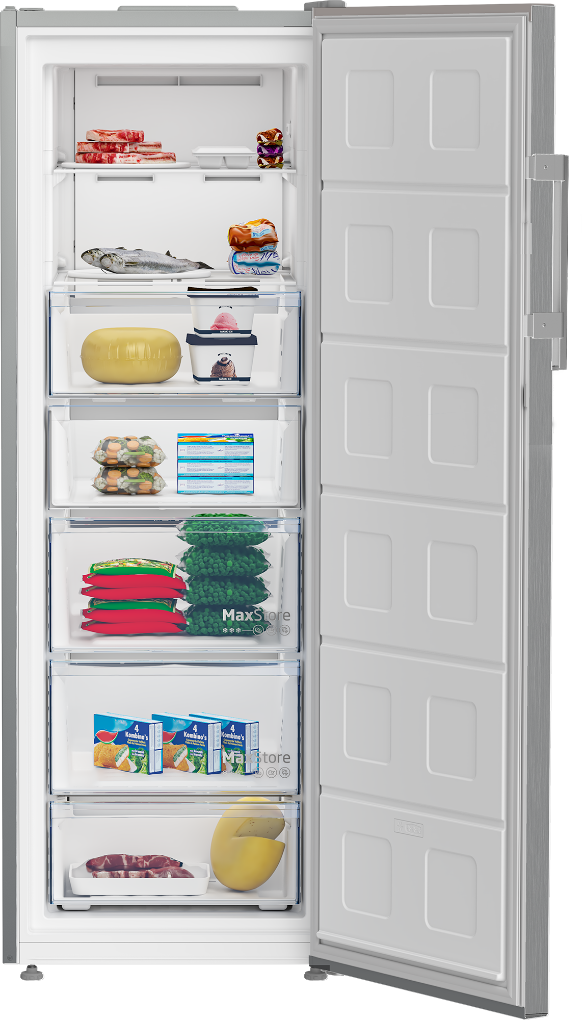 Beko B3RFNE294XP Stand Gefrierschrank, Edelstahllook