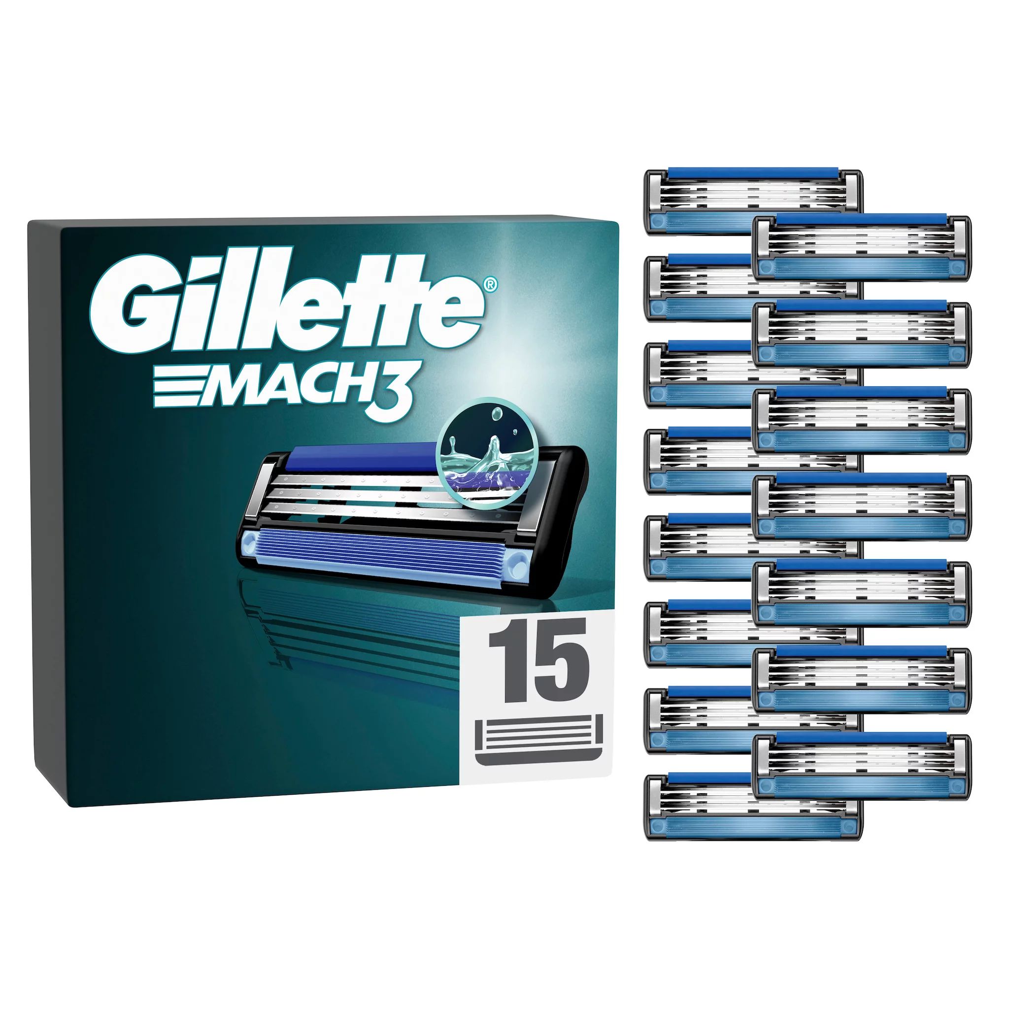 Gillette Mach3 Systemklingen 15er + Klingenhülle