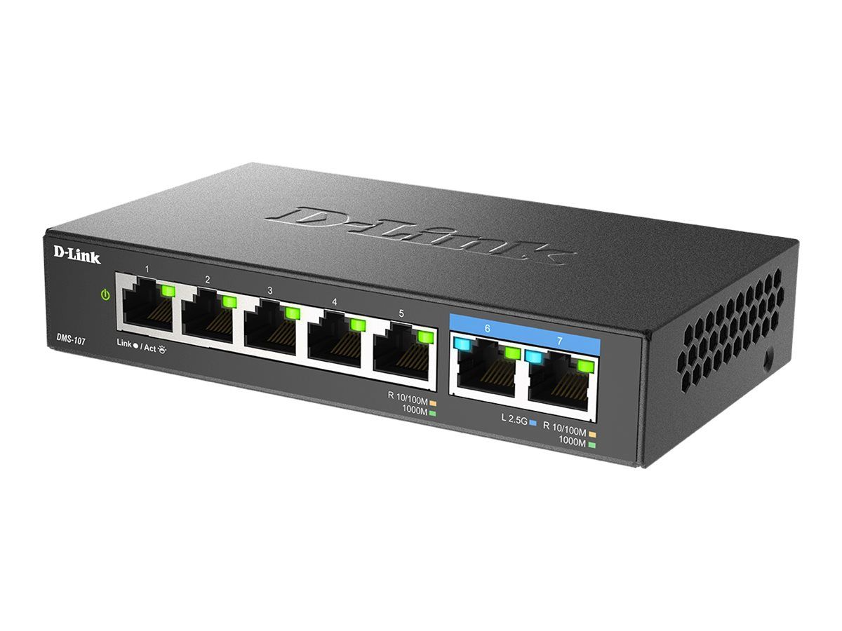 D-Link DMS 107 - Switch - unmanaged - 5 x 10/100/1000 + 2 x 2.5GBase-T