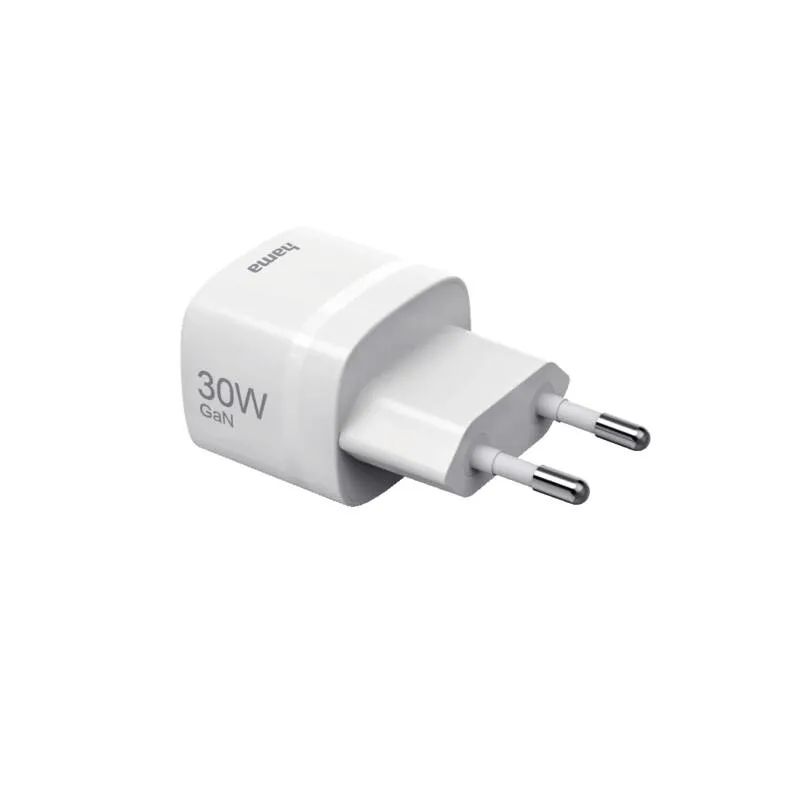 Hama Schnellladegerät, GaN, USB-C, PD, ZSP, 30 W, Weiß